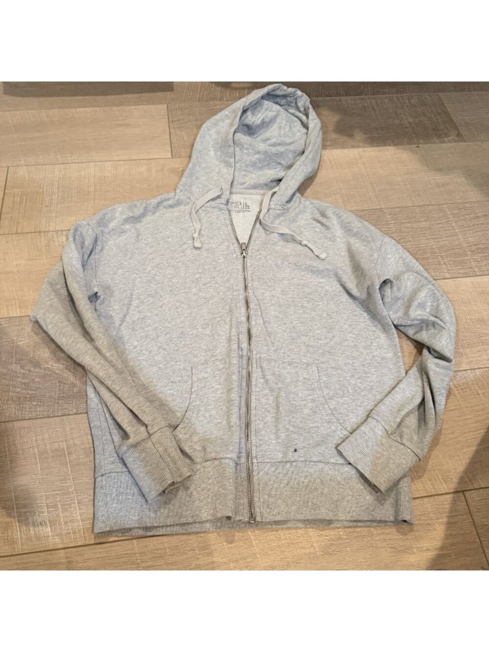 Time and Tru Womens Gray Zip up hooded lightweight Jacket Small 4-6
